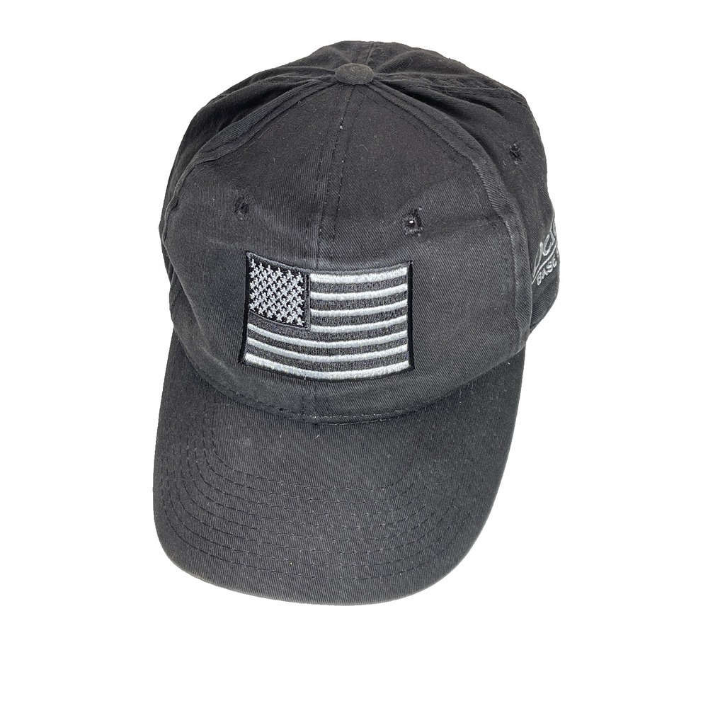 Mens Black American Flag Baseball Cap Defense Base Services Tactical Hat
